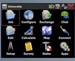 Pantalla de la colectora de datos GPS